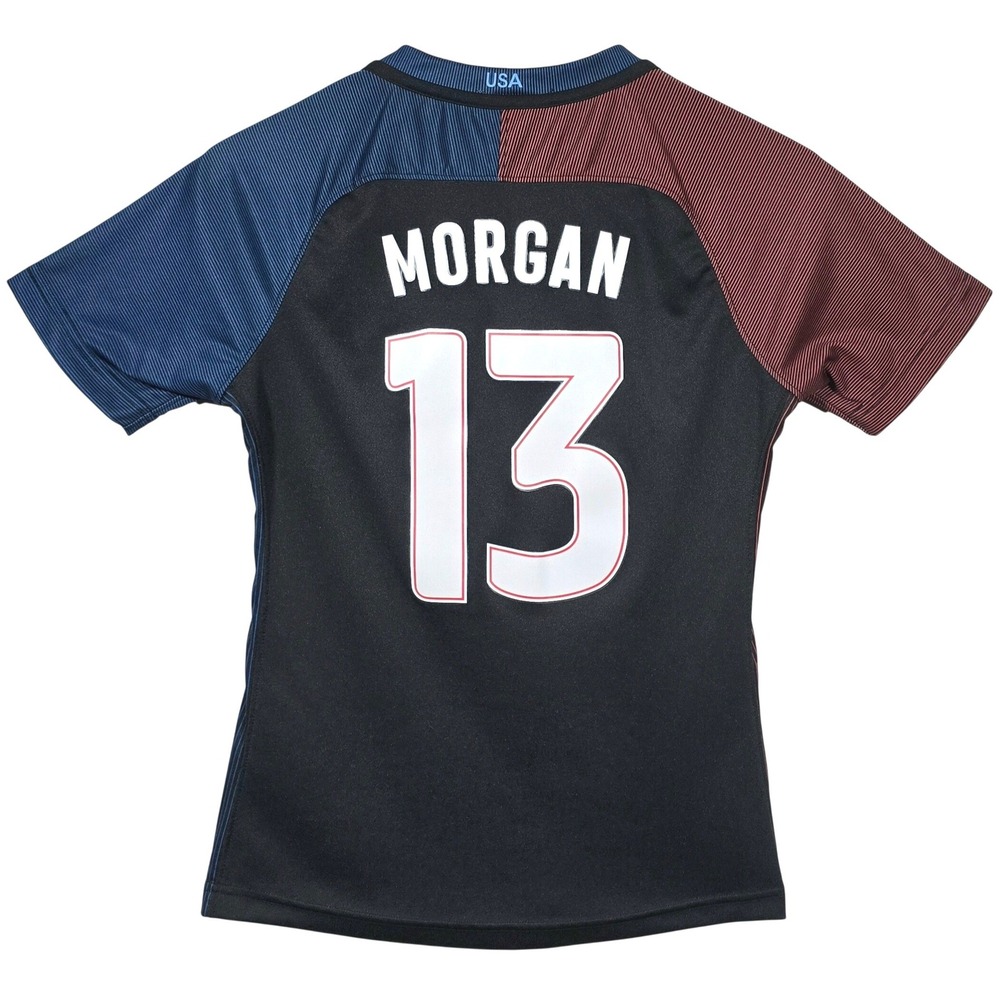 Team USA Soccer‎ Jersey Girls XL Alex Morgan 13 Black Red Blue Shirt - Picture 2 of 6